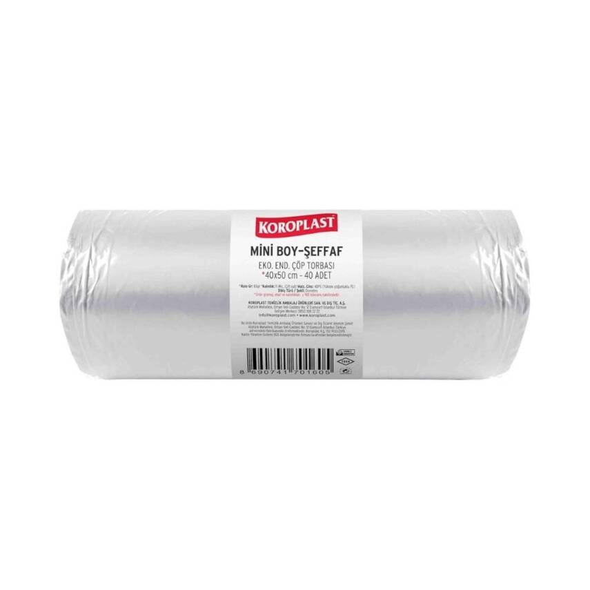 Koroplast Eko Çöp Torbası, Şeffaf, Mini Boy, 40x50 cm - 1