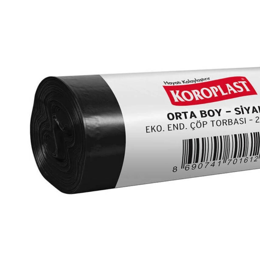 Koroplast Eko Çöp Torbası, Siyah, Orta Boy, 55x60 cm, 20'li Paket - 2
