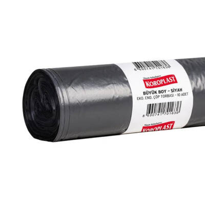 Koroplast Eko Çöp Torbası, Siyah, Büyük Boy, 65x80 cm, 10'lu Paket - 2