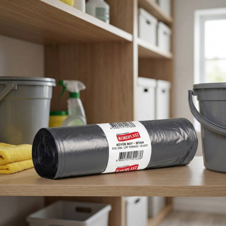 Koroplast Eko Çöp Torbası, Siyah, Büyük Boy, 65x80 cm - 3