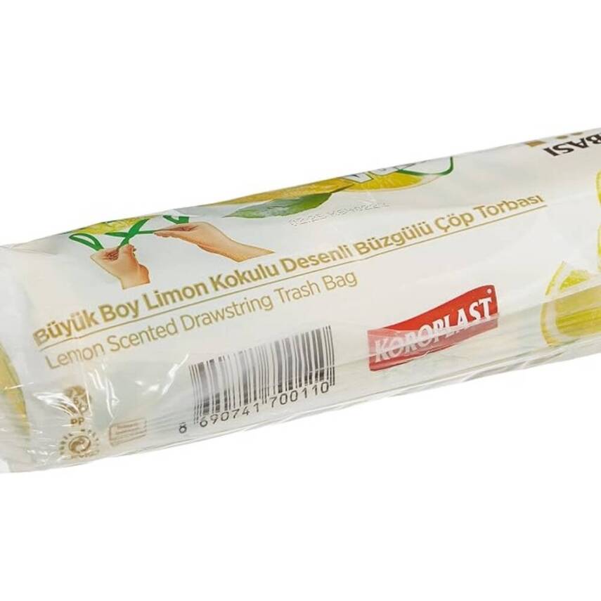 Koroplast Güçlü Büzgülü Çöp Torbası, Büyük, Limon Kokulu - 2