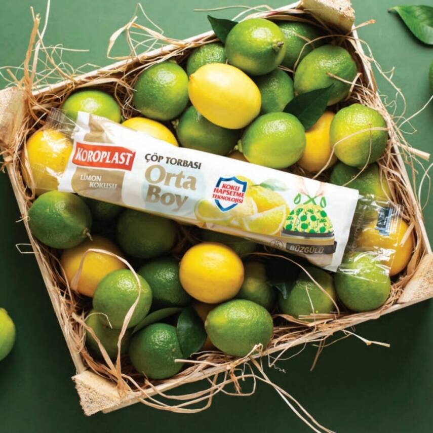 Koroplast Güçlü Büzgülü Çöp Torbası, Orta Boy, Limon Kokulu - 7