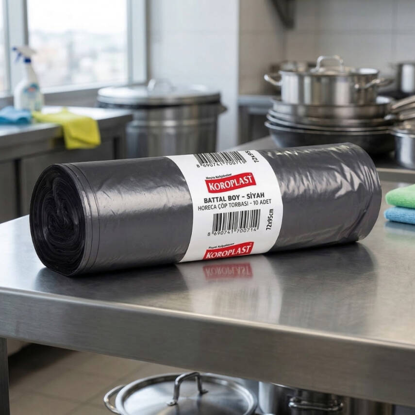 Koroplast Horeca Çöp Torbası, Şeffaf, Battal Boy, 72x95 cm - 3