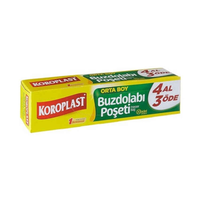 Koroplast Orta Boy Buzdolabı Poşeti 24 x 38 cm, 20'li, 4 Al 3 Öde - 5