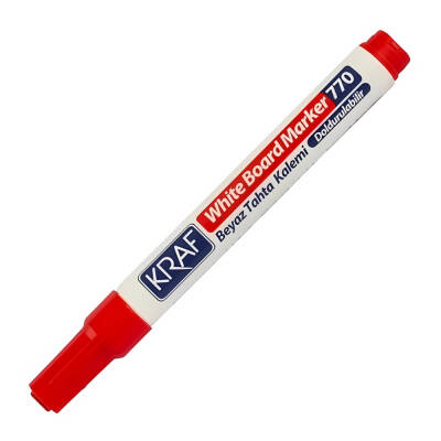 Kraf 770 Beyaz Tahta Kalemi, Kırmızı, Doldurulabilir, Uzun Ömürlü - 2