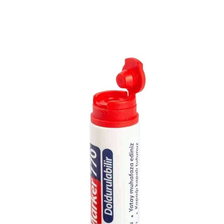 Kraf 770 Beyaz Tahta Kalemi, Doldurulabilir, Uzun Ömürlü, Kırmızı - 3