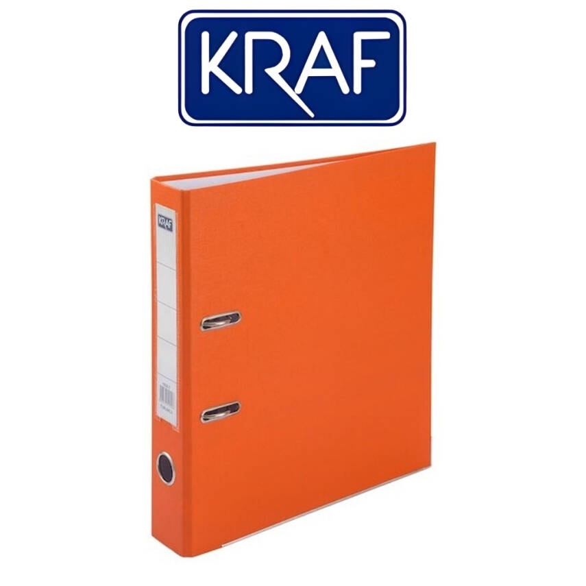 Kraf Büro Klasörü, 10 Adet, Dar, A4 Boyut, 2 Halkalı, Turuncu - 2
