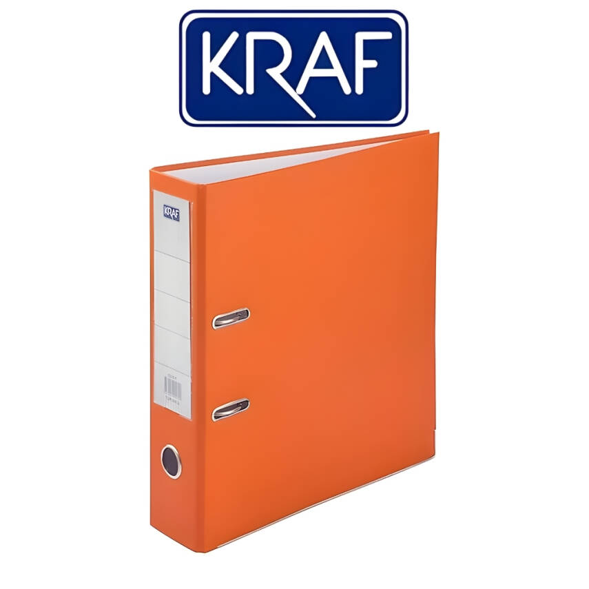 Kraf Büro Klasörü, 10 Adet, Geniş, A4 Boyut, 2 Halkalı, Turuncu - 2