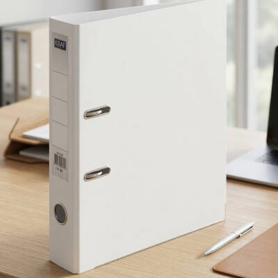 Kraf Büro Klasörü, Dar, A4 Boyut, 2 Halkalı, Beyaz - 3