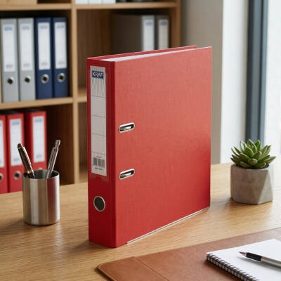 Kraf Büro Klasörü, Dar, A4 Boyut, 2 Halkalı, Kırmızı - 3