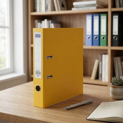 Kraf Büro Klasörü, Dar, A4 Boyut, 2 Halkalı, Sarı - 3