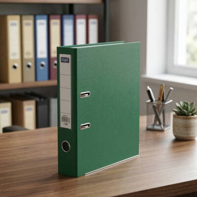 Kraf Büro Klasörü, Dar, A4 Boyut, 2 Halkalı, Yeşil - 3