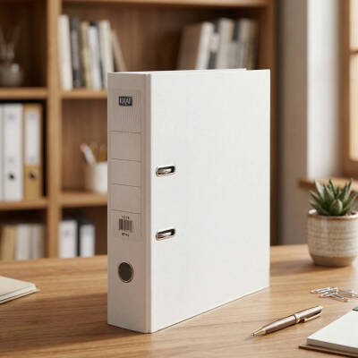 Kraf Büro Klasörü, Geniş, A4 Boyut, 2 Halkalı, Beyaz - 3