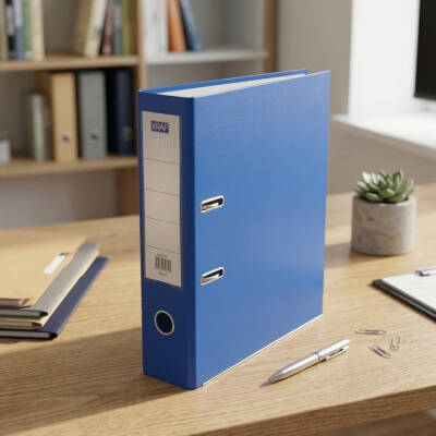 Kraf Büro Klasörü, Geniş, A4 Boyut, 2 Halkalı, Mavi - 3