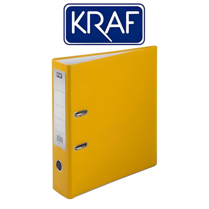 Kraf Büro Klasörü, Geniş, A4 Boyut, 2 Halkalı, Sarı - 2