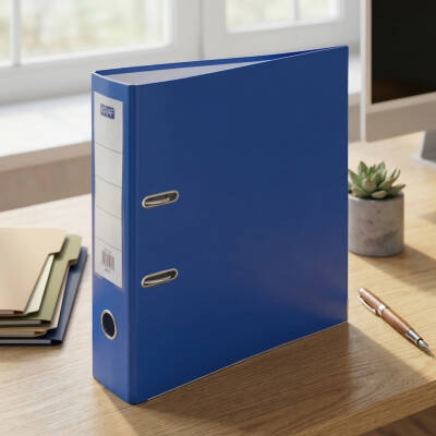 Kraf Büro Telgraf Klasörü, A5 Boyut, 2 Halkalı, Mavi - 3