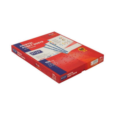 Kraf Kristal Poşet Dosya, 100'lü Paket, A4 Boyut, Şeffaf - 3