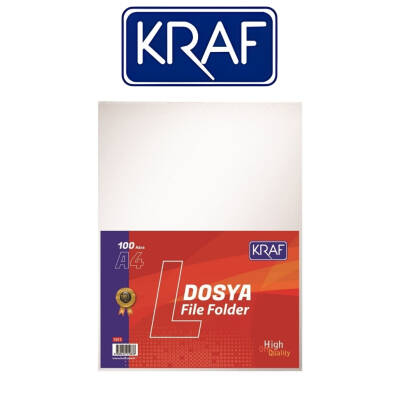 Kraf L Poşet Dosya, 10 Adet, 100'lü Paket, A4 Boyut, Şeffaf - 2