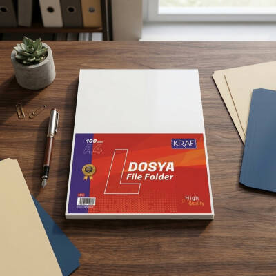 Kraf L Poşet Dosya, 100'lü Paket, A4 Boyut, Şeffaf - 3