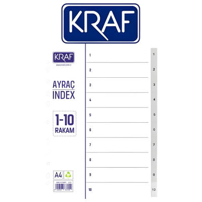 Kraf Seperatör, 1 - 10 Rakam, Klasör İçi Ayraç, Düzenleyici - 2
