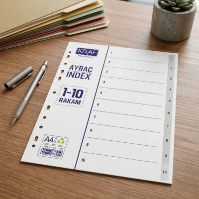 Kraf Seperatör, 1 - 10 Rakam, Klasör İçi Ayraç, Düzenleyici - 3