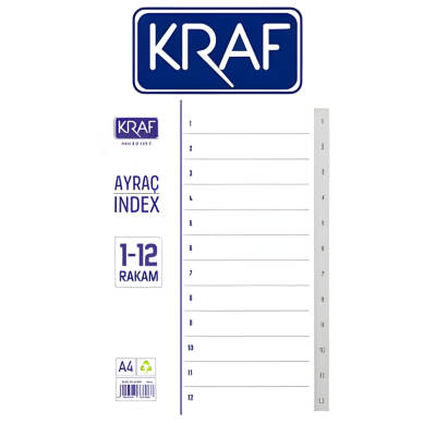 Kraf Seperatör, 1 - 12 Rakam, Klasör İçi Ayraç, Düzenleyici - 2