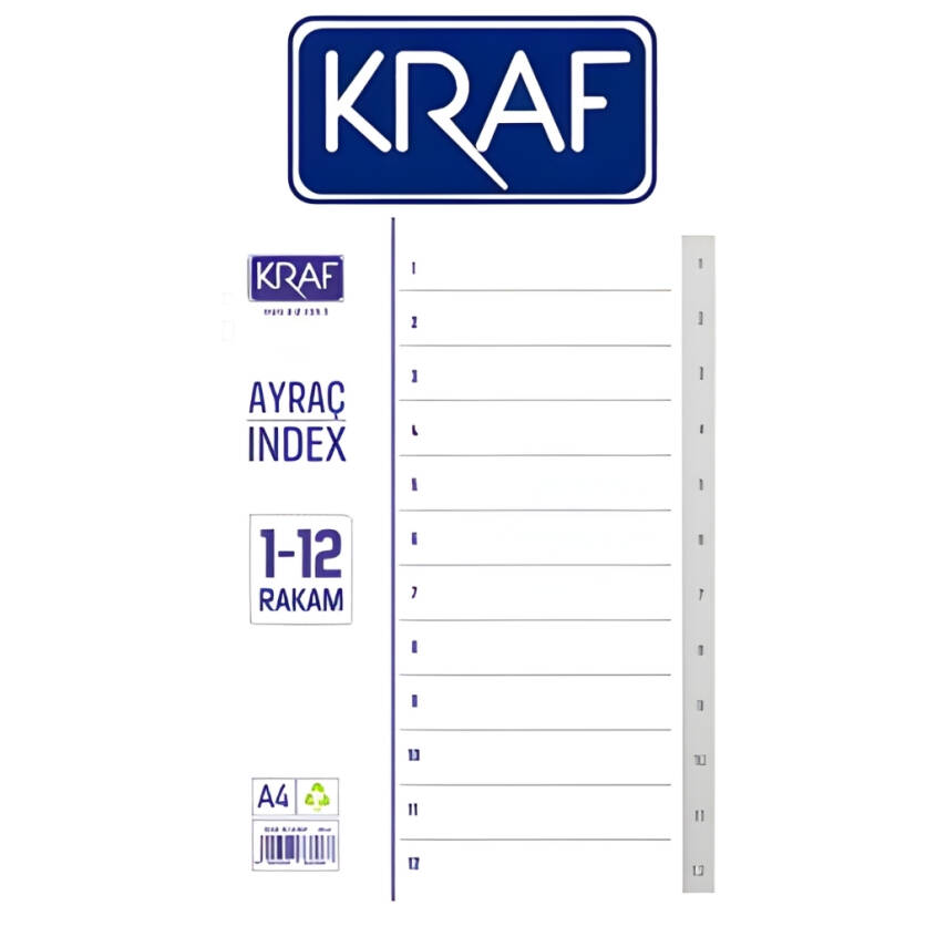 Kraf Seperatör, 1 - 12 Rakam, Klasör İçi Ayraç, Düzenleyici - 2