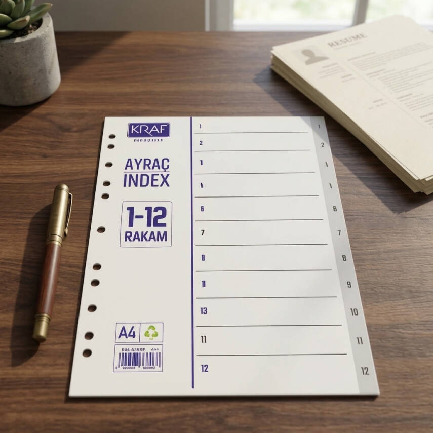 Kraf Seperatör, 1 - 12 Rakam, Klasör İçi Ayraç, Düzenleyici - 3