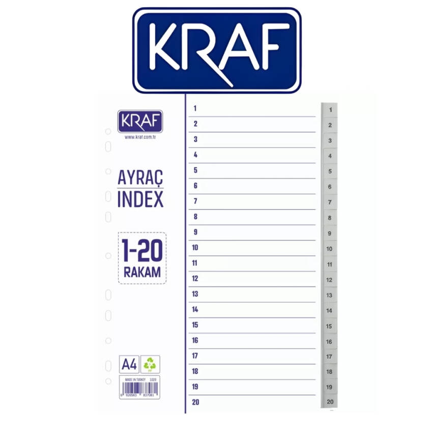 Kraf Seperatör, 1 - 20 Rakam, Klasör İçi Ayraç, Düzenleyici - 2