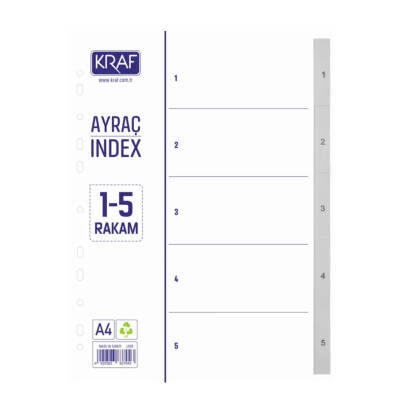 Kraf Seperatör, 1 - 5 Rakam, Klasör İçi Ayraç, Düzenleyici - Kraf