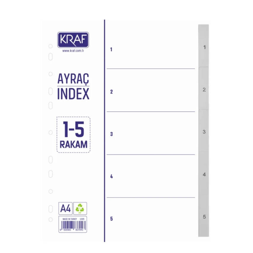 Kraf Seperatör, 1 - 5 Rakam, Klasör İçi Ayraç, Düzenleyici - 1