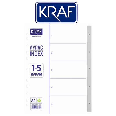 Kraf Seperatör, 1 - 5 Rakam, Klasör İçi Ayraç, Düzenleyici - 2