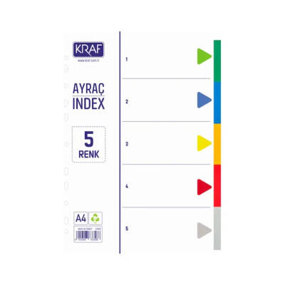Kraf Seperatör, 10 Renkli, Klasör İçi Ayraç, Düzenleyici - Kraf