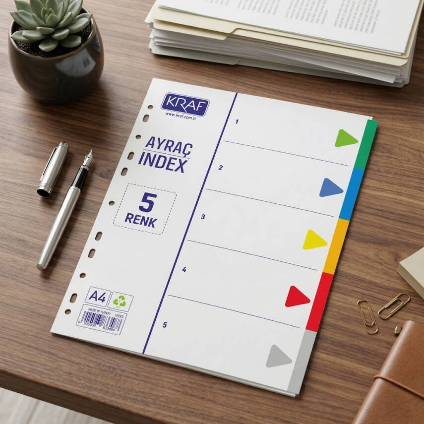 Kraf Seperatör, 10 Renkli, Klasör İçi Ayraç, Düzenleyici - 3