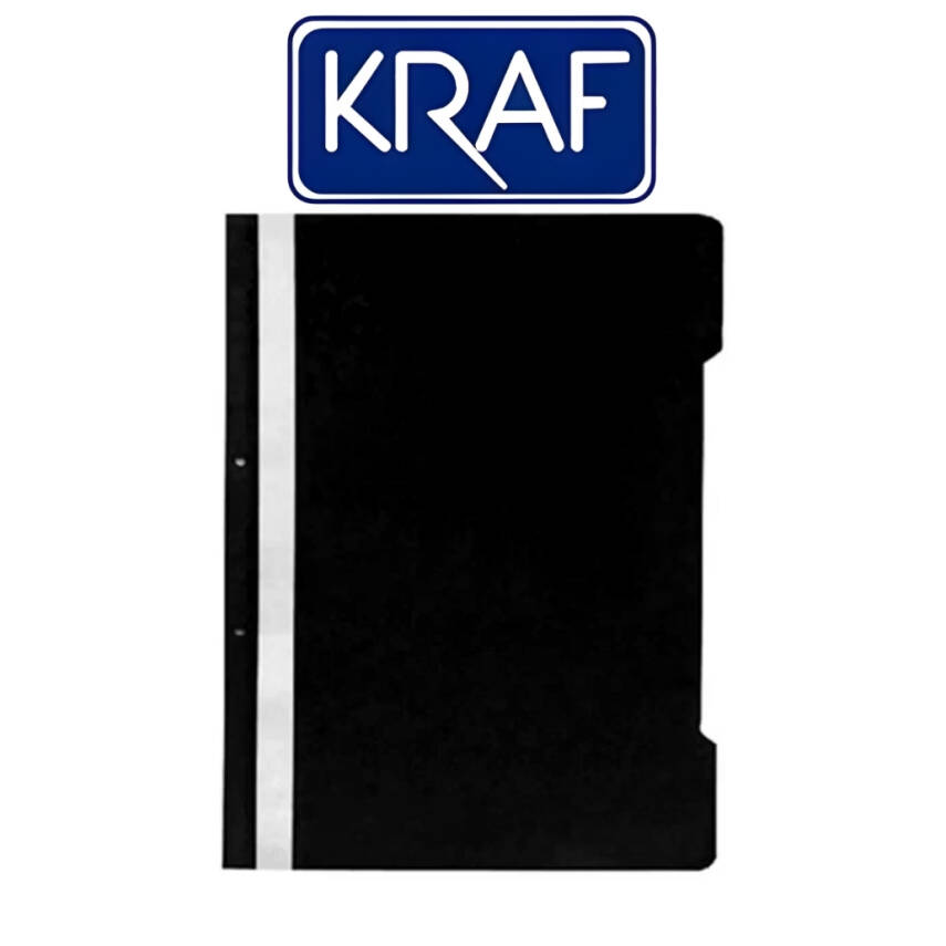 Kraf Telli Dosya, 10 Adet, 50'li Paket, A4, 2 Delikli, Siyah - 2