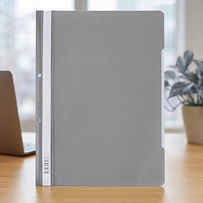 Kraf Telli Dosya, 50'li Paket, A4 Boyut, 2 Delikli Yapı, Gri - 3