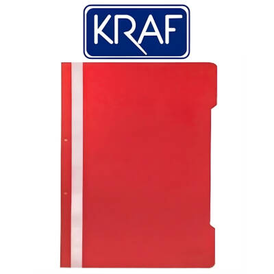 Kraf Telli Dosya, 50'li Paket, A4 Boyut, 2 Delikli Yapı, Kırmızı - 2
