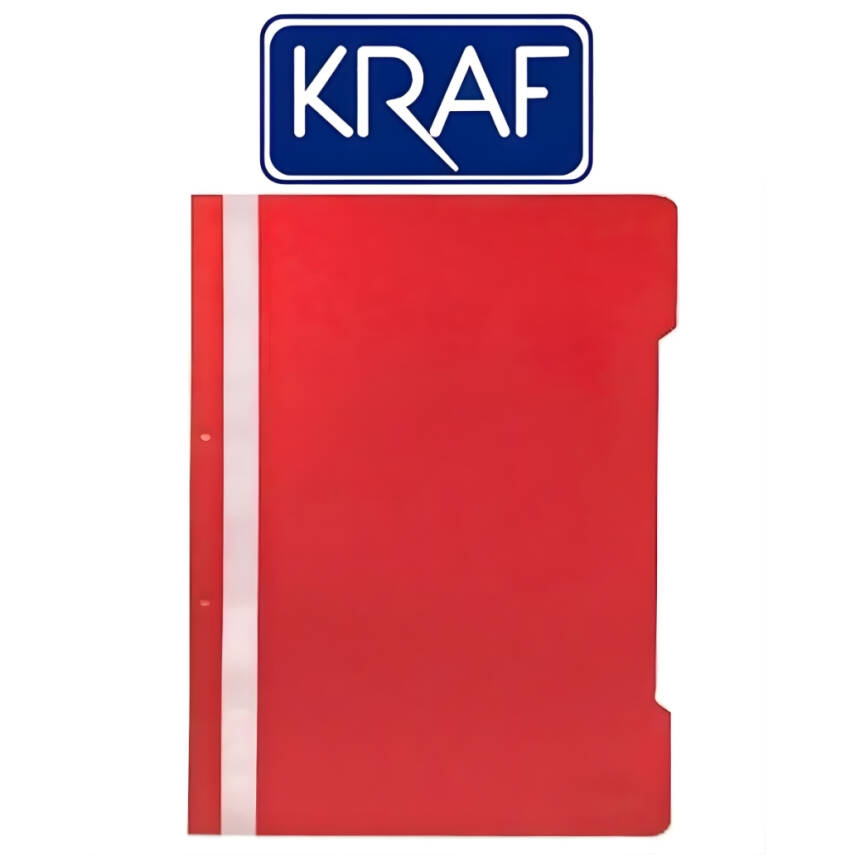 Kraf Telli Dosya, 50'li Paket, A4 Boyut, 2 Delikli Yapı, Kırmızı - 2