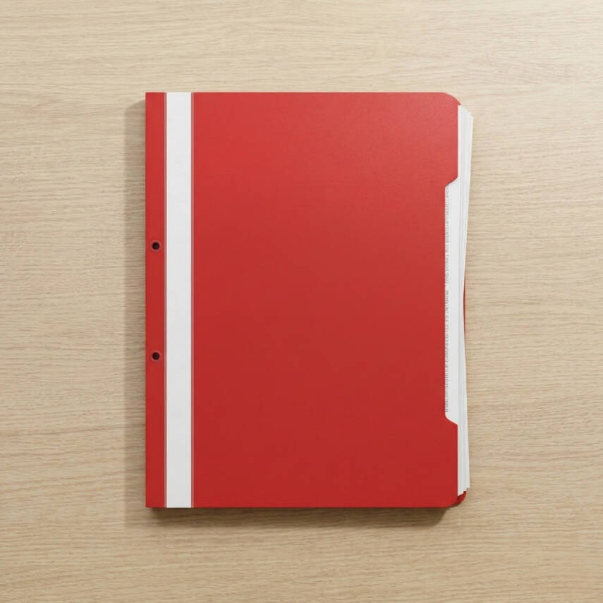 Kraf Telli Dosya, 50'li Paket, A4 Boyut, 2 Delikli Yapı, Kırmızı - 3