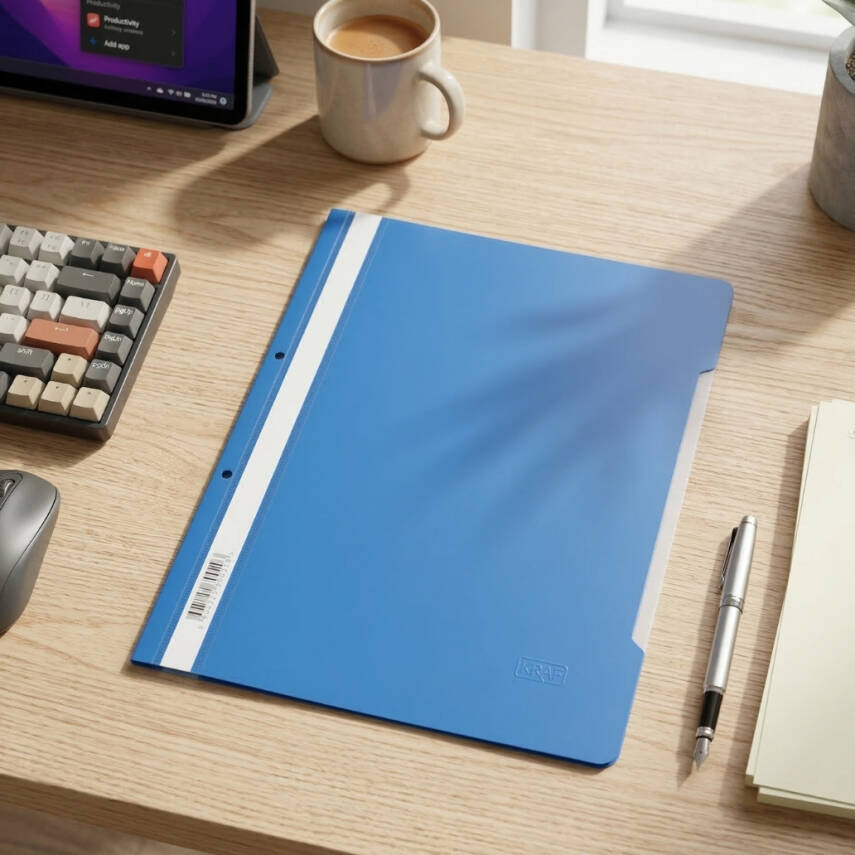 Kraf Telli Dosya, 50'li Paket, A4 Boyut, 2 Delikli Yapı, Mavi - 3