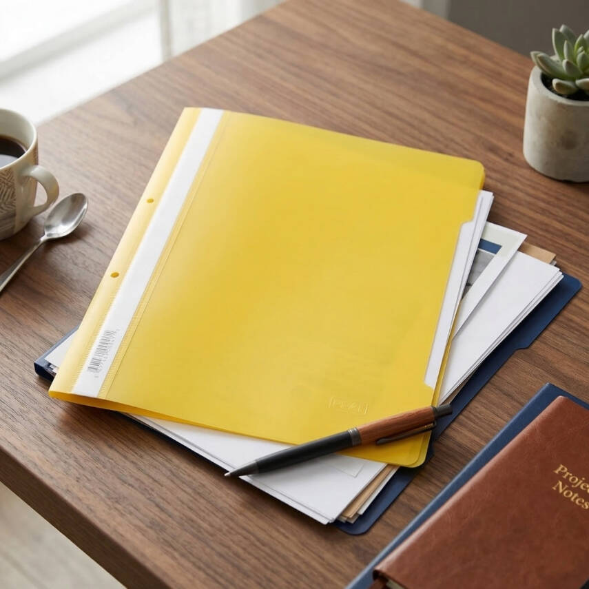 Kraf Telli Dosya, 50'li Paket, A4 Boyut, 2 Delikli Yapı, Sarı - 3