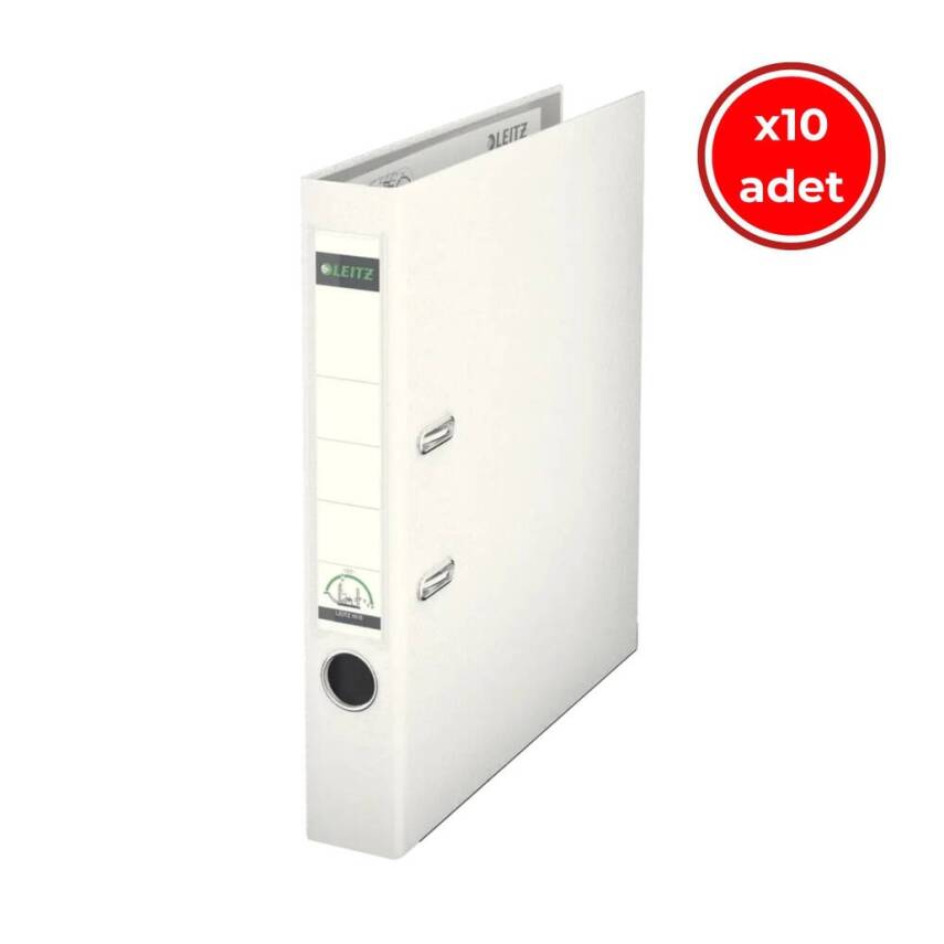 Leitz 180° Büro Klasörü, 10 Adet, Plastik, Dar, A4 Boyut, Beyaz - 1