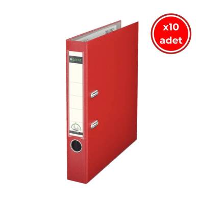 Leitz 180° Büro Klasörü, 10 Adet, Plastik, Dar, A4 Boyut, Kırmızı - Leitz