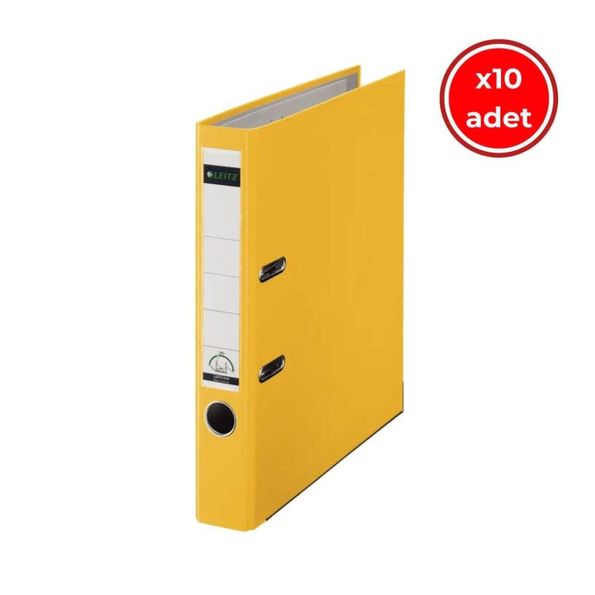 Leitz 180° Büro Klasörü, 10 Adet, Plastik, Dar, A4 Boyut, Sarı - 1