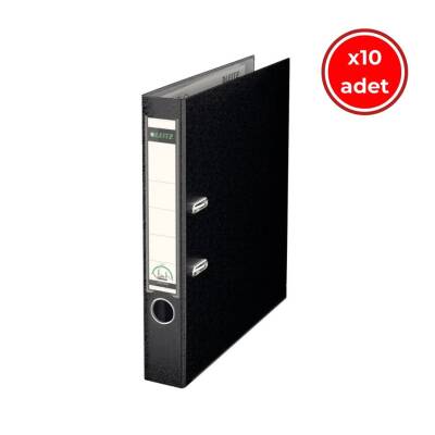 Leitz 180° Büro Klasörü, 10 Adet, Plastik, Dar, A4 Boyut, Siyah - Leitz