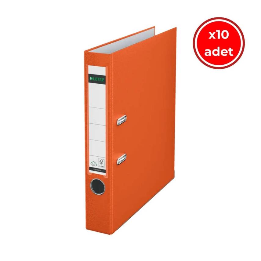 Leitz 180° Büro Klasörü, 10 Adet, Plastik, Dar, A4 Boyut, Turuncu - 1