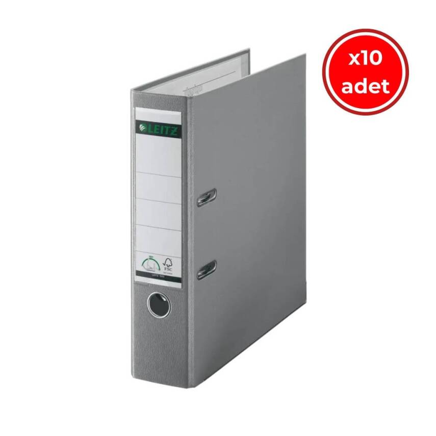 Leitz 180° Büro Klasörü, 10 Adet, Plastik, Geniş, A4 Boyut, Gri - 1