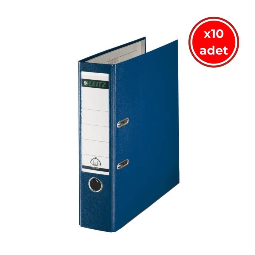 Leitz 180° Büro Klasörü, 10 Adet, Plastik, Geniş, A4 Boyut, Mavi - 1