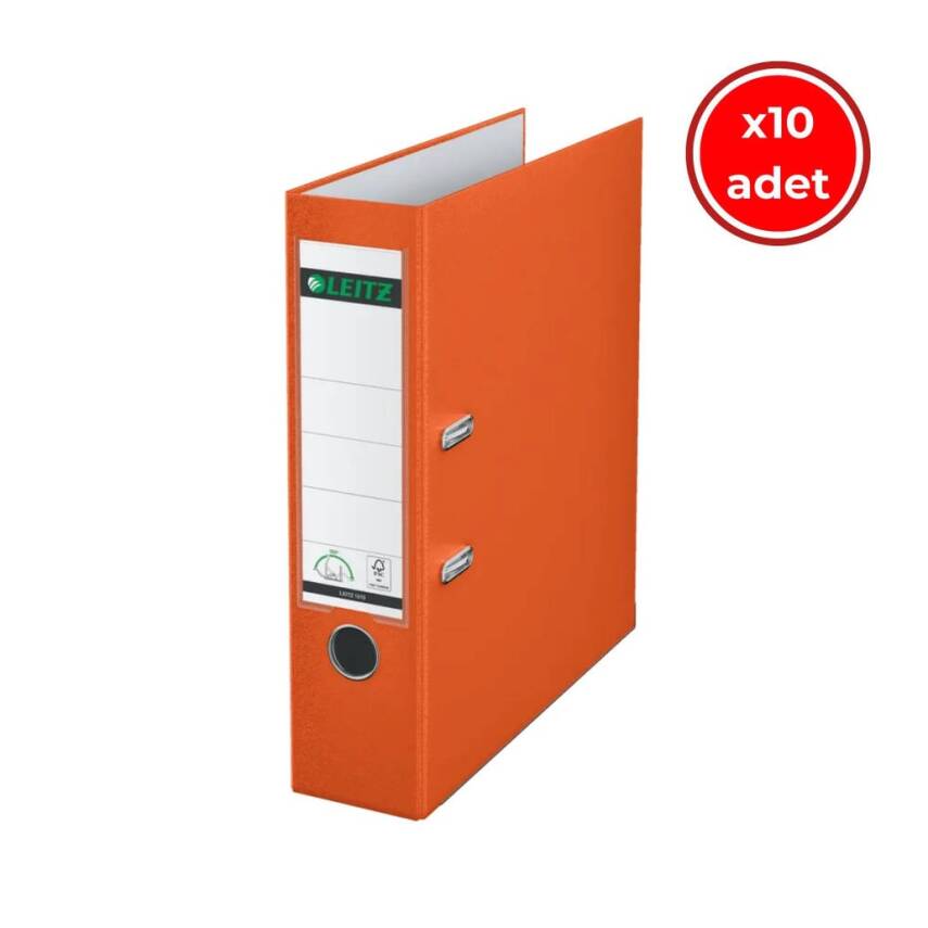Leitz 180° Büro Klasörü, 10 Adet, Plastik, Geniş, A4 Boyut, Turuncu - 1