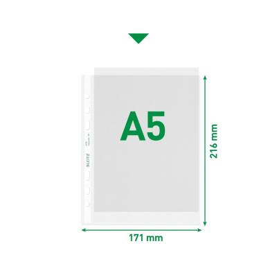 Leitz A5 Şeffaf Poşet Dosya, 50'li, 6 Delikli,Dayanıklı ve Kullanışlı - 6